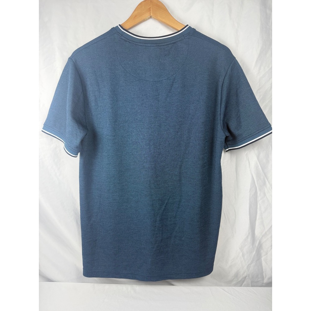 Cactus Man Ricky Singh Blue Textured Knit Pocket Tee Shirt Men's Medium - Picture 2 of 10